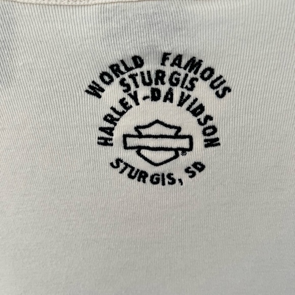 Harley-Davidson World Famous Sturgis, SD Cream V-Neck Top - Picture 3 of 9